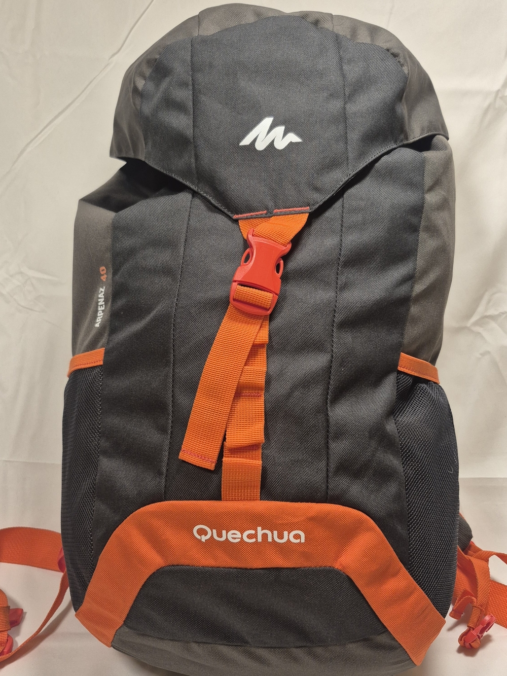 Quechua Men’s Dark Gray and Orange Hiking Backpack